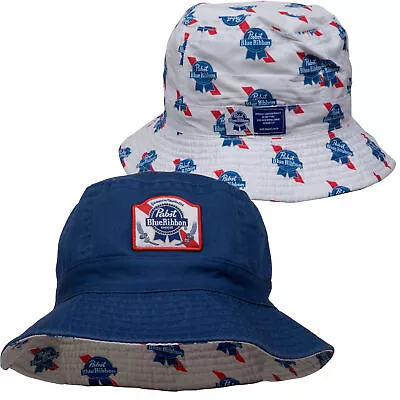 Pabst Blue Ribbon Logo Reversible Bucket Hat Multi-Color • $36.98