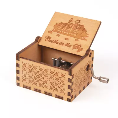 Wooden Music Box Castle In The Sky Toy Kid Gift Hand Crank • $13.41