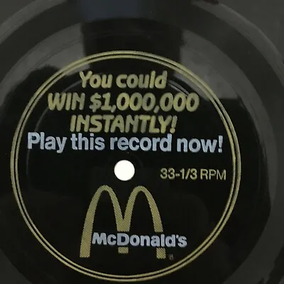 1998 McDonalds You Could Win $1000000 Menu Song Record 33 Promo • $14.50