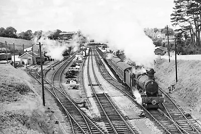 HAVERFORD WEST RAILWAY STATION PEMBROKE. 1960s Loco; 7917  PHOTO 12 X 8 (A4) • £6.90