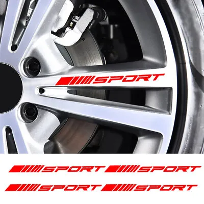 4PCS Red SPORT Style Car Rims Wheel Hub Racing Sticker Graphic Decal Strip Decor • $2.84
