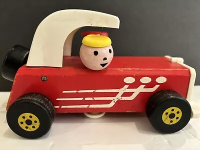 Fisher Price Little People Sports Car #674 Wood Vintage • $24.50