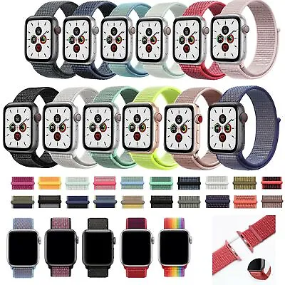$7.99 • Buy For Apple Watch Nylon Strap IWatch Series SE 5/6/7 Woven Loop Band 38 41 42/45mm