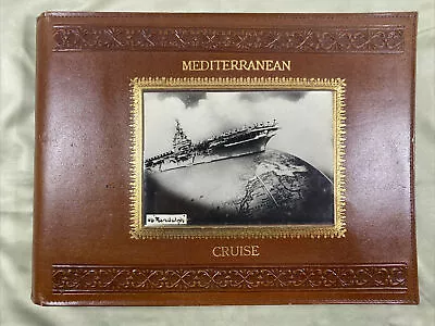 Vintage USS  “Randolph “ Leather ?Mediterranean Cruise Photo Book Never Used • $119