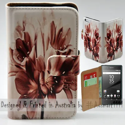 $13.98 • Buy For Sony Xperia Series Vintage Flower Theme Print Wallet Mobile Phone Case Cover