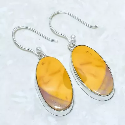 Yellow Mookaite Gemstone Handmade Ethnic Silver Jewelry Earring 1.8  ERJ13342 • $7.59