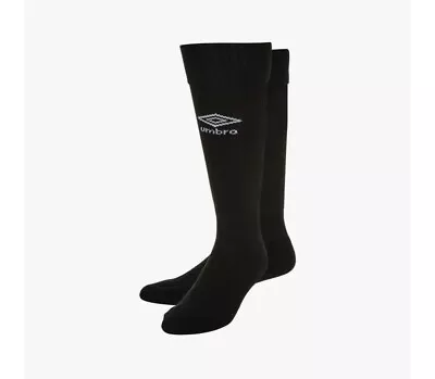 Umbro Mens Football Socks Black With White Logo Size 6-11 One Size • £7.50