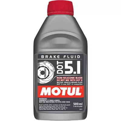 Motul DOT 5.1 Full-Synthetic Non Silicone Based Brake Fluid | 1/2 Liter | 100951 • $20.95