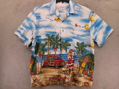 Kalaheo Hawaiian Shirt Mens XL Christmas Mele Kalikimaka Santa USA Made Vintage • $29.95