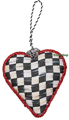 MacKenzie Childs TARTASTIC Courtly Check HEART Ornament Double-sided NEW • $15