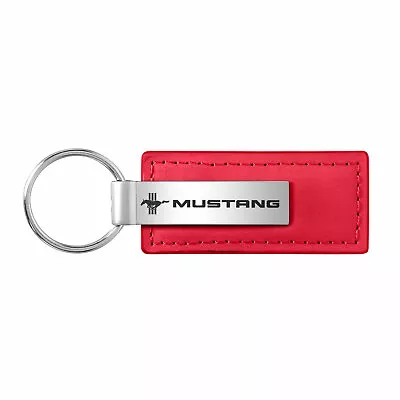 Ford Mustang Tri-Bar Logo Red Leather Car Key Chain Official Licensed • $16.99