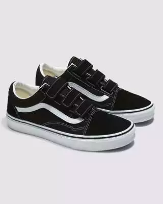 Vans Old Skool V Shoes Suede Canvas Sneakers - Black/White • $129