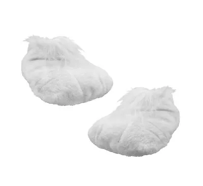 Adult Easter Bunny Feet Slippers White Furry Fuzzy Rabbit Foot Costume Accessory • $16.95