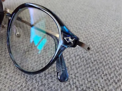 MATSUDA Titanium ROUND Eyeglasses Model M2029 Shinny Silver Marble Blue 47-22 • $589.90