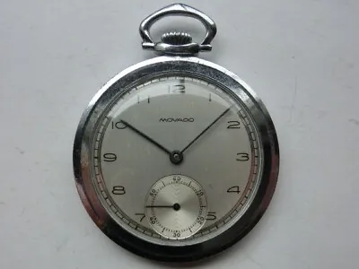 Vintage 1960s Swiss MOVADO Pocket Watch Manual Wind Good Condition 45mm Case FS • $289.75