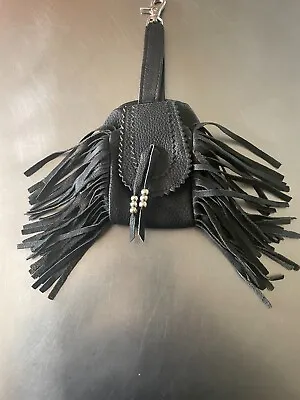  Leather Belt Bag - Hip Purse Black Fringe Zipper Motorcycle • $20