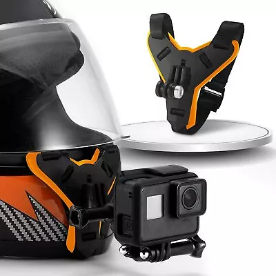 Motorcycle Helmet Chin Strap Mount For GoPro Hero 10/9/8/7/(2018)/6/5 Black DJI • $15.17