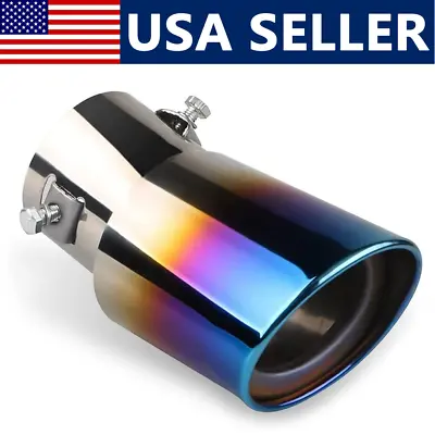Car Exhaust Pipe Tip Rear Tail Throat Muffler Stainless Steel Round Accessories • $7.59