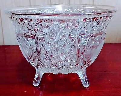 Vintage 10  Glass 3-Toed Footed Fruit Bowl By MCKEE Perfect Condition • $60