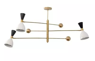 3 Light Counterball Pendant Mid Century Modern Raw Brass Sputnik Chandelier Ligt • $320.82