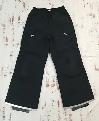 Hanna Andersson Unisex US Sz 8 Black Winter Ski Snow Pants Bibs W/ Cargo Pockets • $27.65