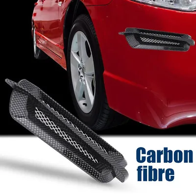 2x Carbon Fiber Auto Car Side Air Flow Vent Fender Cover Intake Grille Stickers • $20.89