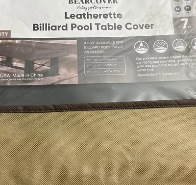 Bearcover Leatherette Billiard Pool Table Cover 7 Ft Color Black Heavy Duty • $9.90