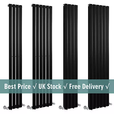 Black Vertical Radiator Flat Panel Tall Upright Central Heating Rads 1600 Mm • £20.85