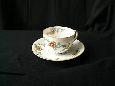 A Lanternier & Co. Limoges Cup And Saucer LNT11 Pattern Floral Bird 1929-1939 • $10