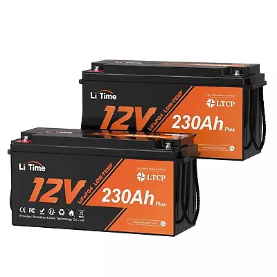 Litime 2/3/4Pack 12V 230Ah Low-Temp Protection LiFePO4 Lithium Battery 200A BMS • $2430.36