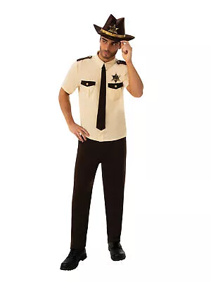 Mens US Sheriff Costume Western American Native Police Officer Adult Fancy Dress • £15.64