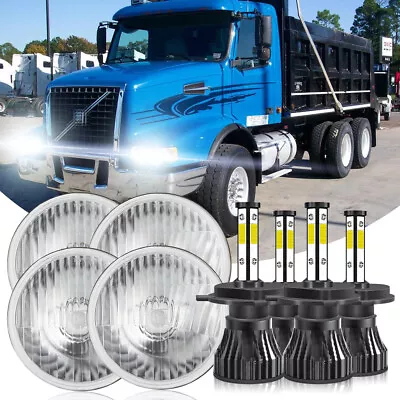 For Volvo VHD DOT 5.75 INCH 5-3/4 Round LED Headlights Hi/Lo Sealed Beam 4PCS • $135.99