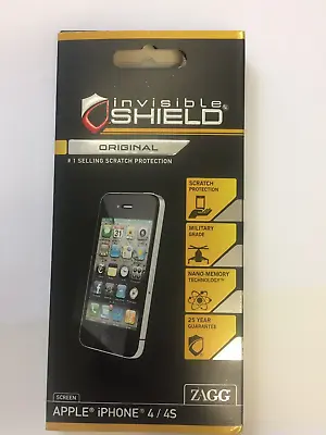 Genuine Zagg InvisibleSHIELD Screen Protector For Apple IPhone 4/4S NEW • £4.95
