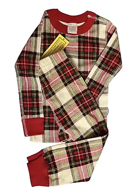 Hanna Andersson Toddler Long John Pajamas 90 3T Red Classic Plaid NEW WITH TAGS • $24.95