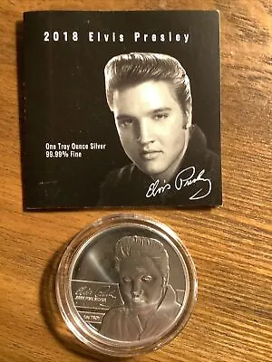 2018 1 Oz Silver Elvis Presley Medal COA/Velvet Bag Licensed By EPEIP LLC  • $74.99