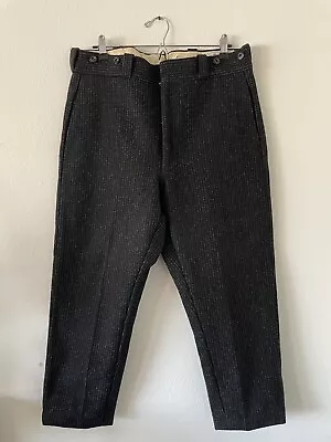 Vintage Woolrich Style1977 Pants Heavy Wool Gray Stripe Hunting Work Men’s 36/25 • $109