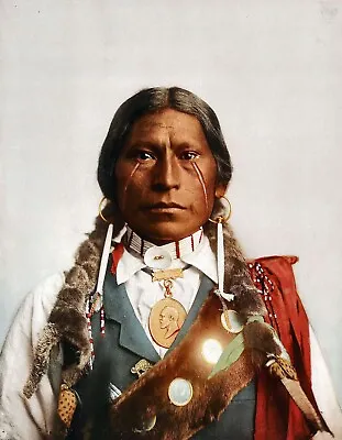 £3.99 • Buy Native American Indian Portrait James A Garfield Crazy Horse 10x8 Photo Print 
