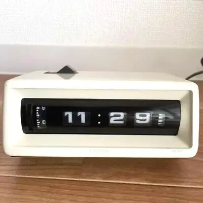 VINTAGE LUMITIME White Flip Alarm Clock ST-30 Tamura Japan Space Age Mid-century • $118.99