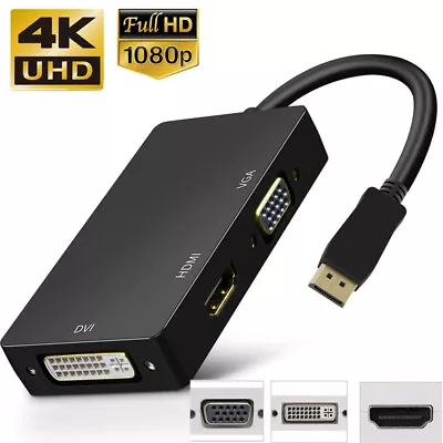 DisplayPort To HDMI 4K DP VGA HDMI DVI Mini DP Video Adapter Converter PC Nvidia • $4.99