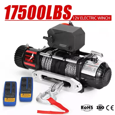FIERYRED 12V 17500LB Wireless Electric Winch Synthetic Rope 4WD 4x4 9.5mm X 26m • $509.95