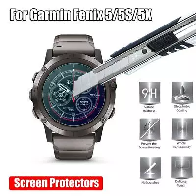 Cover For Garmin Fenix 5 5X 5S Protective Film Screen Protectors Tempered Glass • $5.69