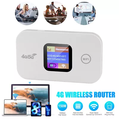 Portable UNLOCKED Mobile Wifi 4g-LTE SMART WIFI BOX Modem Mifi Hotspot 150 Mbps • £19.85