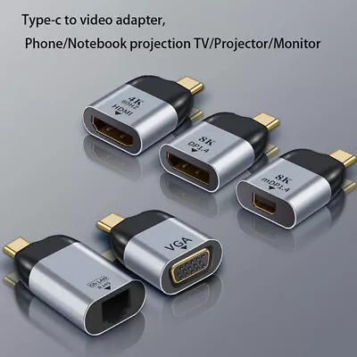 UHD 8K Type-C To Hdmi/VGA/DP/RJ45/Mini DP Video Converter 4K 60Hz USB C Adapt W_ • $6.16