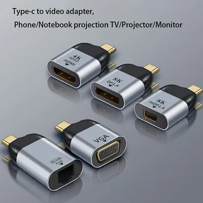 £4.32 • Buy UHD 8K Type-C To Hdmi/VGA/DP/RJ45/Mini DP Video Converter 4K 60Hz USB C Adapt'S0