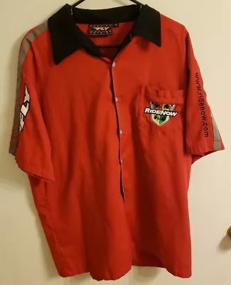 FLY RACING MX PIT CREW SHIRT Mens SiZe XL RED RIDE NOW STAFF MOTOCROSS BMX ATV • $17.99