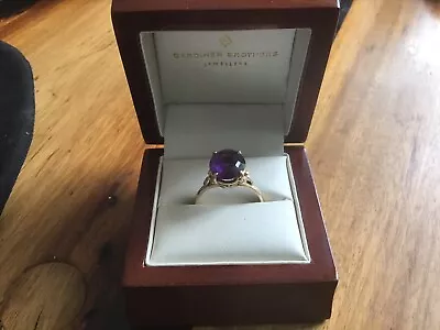 9ct Amethyst Ring ‘Large’ Size S • £70