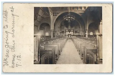 1905 Interior View Of Church Elmer New Jersey NJ RPPC Photo Antique Postcard • $39.95