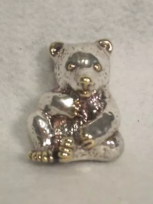 Vintage ~ Yaacov  Heller  Seated  Bear  Sterling Silver  Pin ~ Brooch ~ Pendant • $69.95