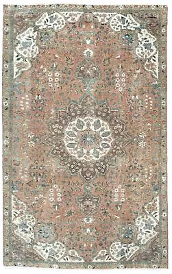 Handmade Antique Muted Floral 5X8 Distressed Vintage Oriental Rug Wool Carpet • $517