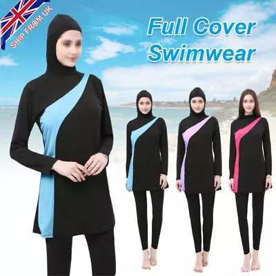 Modest Burkini Muslim Women Full Cover Islamic Swimsuit Swimwear Bathing Suit UK • £5.69